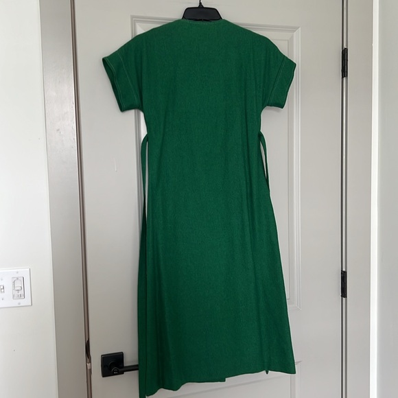 Vintage • Emerald square neck felted wool dress - Picture 9 of 10